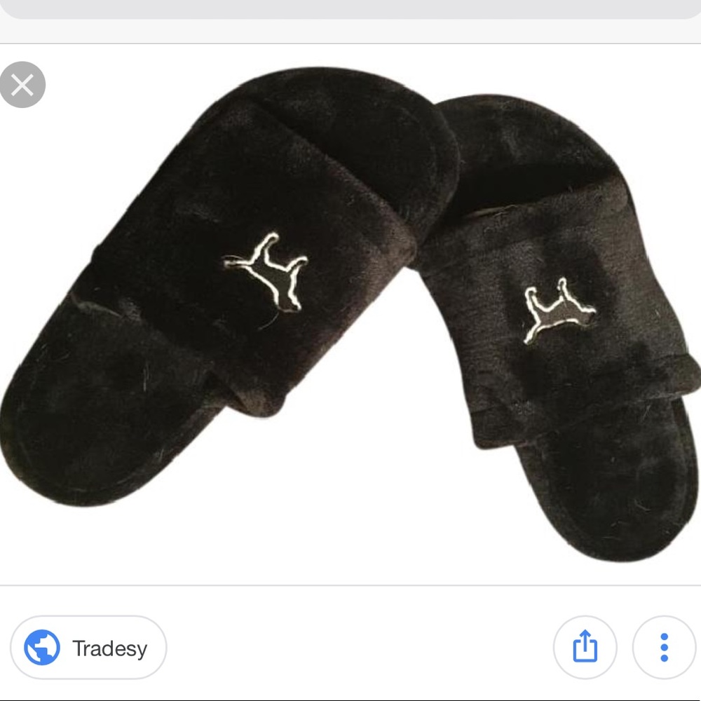 BLACK FUZZY VS PINK SLIPPERS